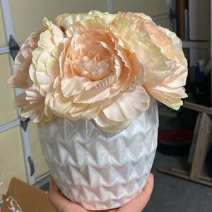 Faux flower arrangement